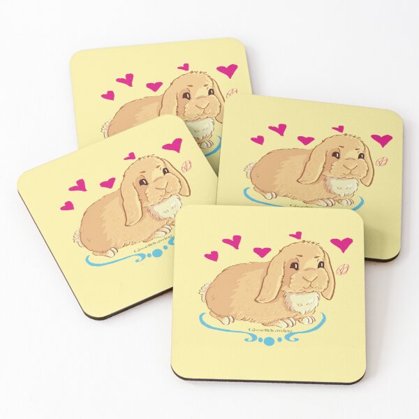 Item preview, friendly bunny with hearts designed and sold by gisselldrawn.