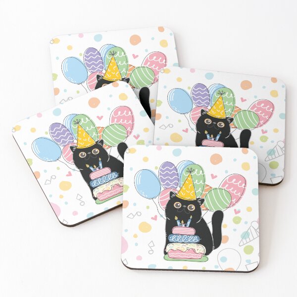 Item preview, Black Exotic Shorthair Persian Cat Birthday Party designed and sold by lulululupaint.