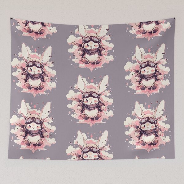 Item preview, A cute aviator rabbit in the clouds designed and sold by etherElric.