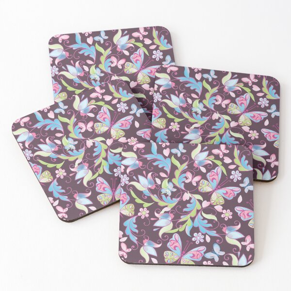 Item preview,  watercolor seamless floral with butterflies designed and sold by obinsuma.