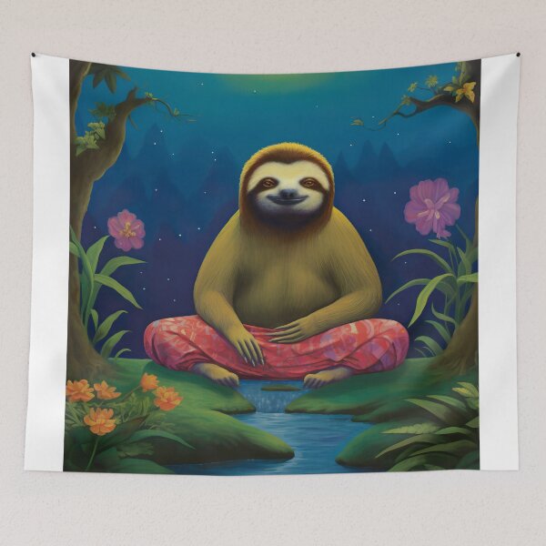 Item preview, sloth meditating designed and sold by ururuty.