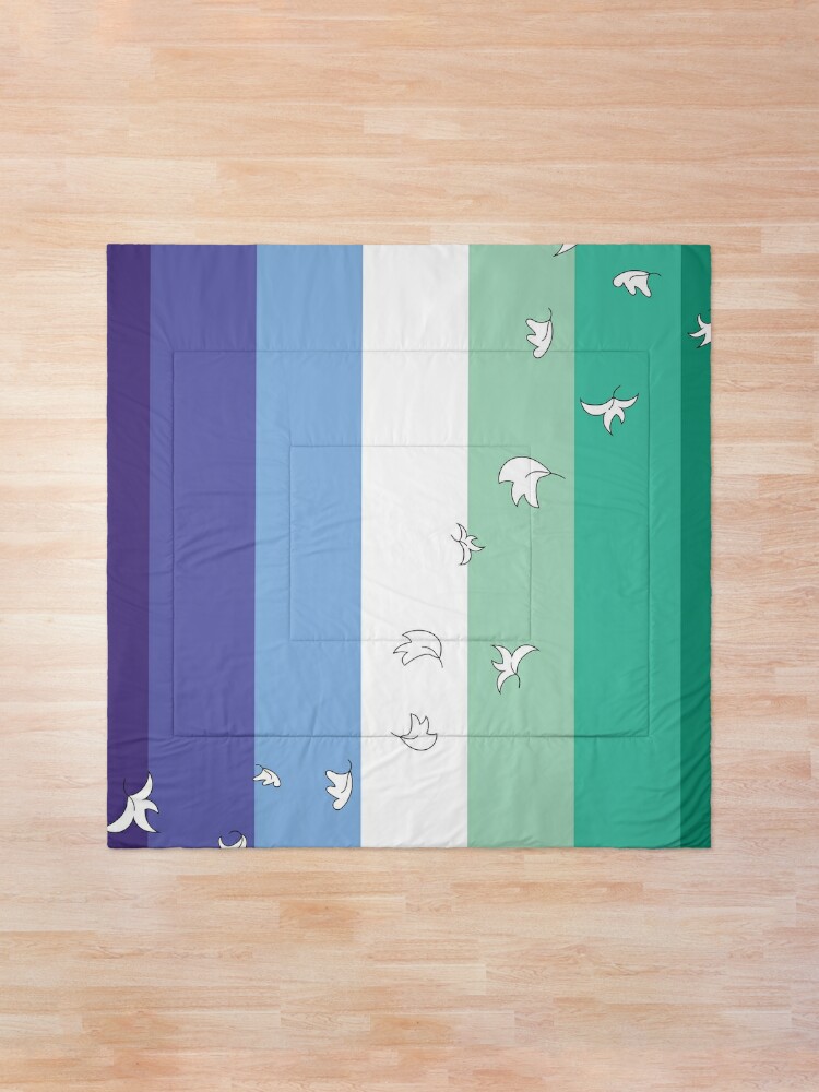 Thumbnail 2 of 6, Comforter, Heartstopper Leaves Gay Men's Pride Flag designed and sold by itsgoodjunk.
