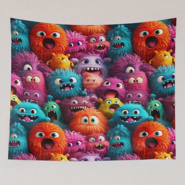 Item preview, Fuzzball Monsters Pattern - Number One designed and sold by MyEZStyle.