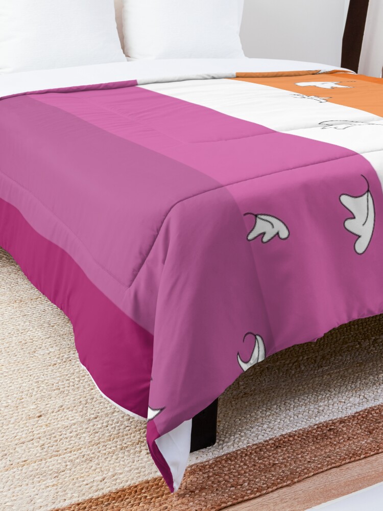 Thumbnail 5 of 6, Comforter, Heartstopper leaves lesbian pride flag designed and sold by itsgoodjunk.