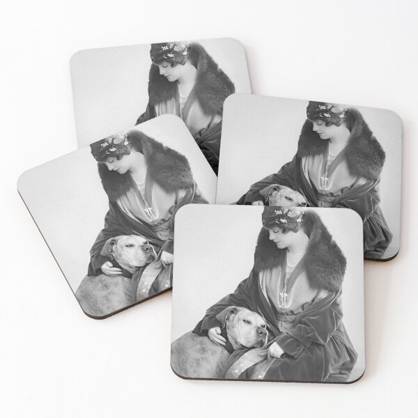 Item preview, Lady and Her Dog, Black and White Vintage Art designed and sold by modernretro.