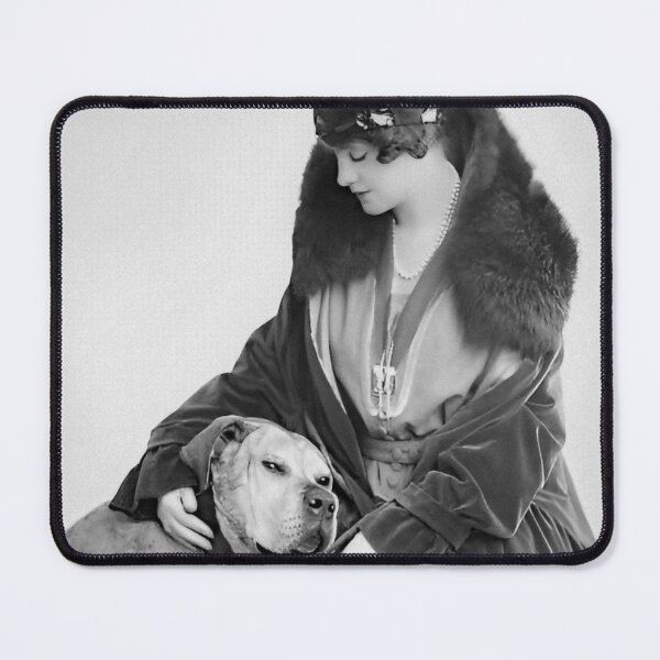 Item preview, Lady and Her Dog, Black and White Vintage Art designed and sold by modernretro.