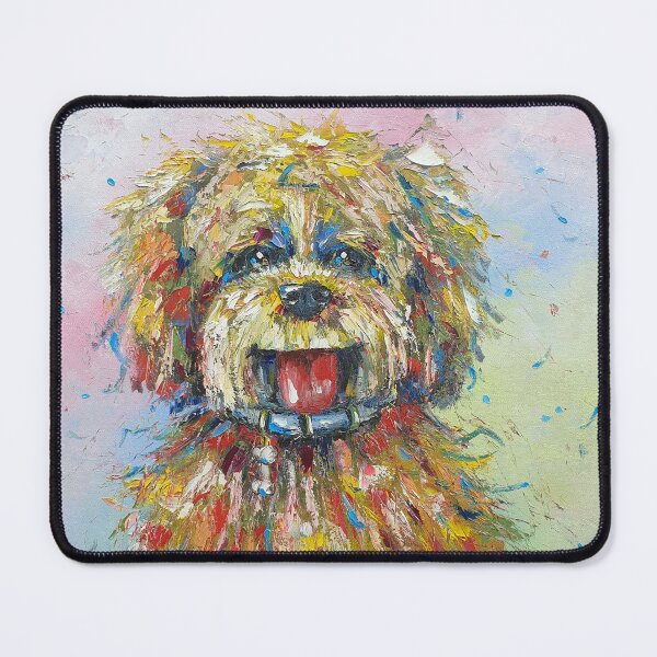 Item preview, Happy dog, oil painting by Marina Daniluka designed and sold by MariDaniArt.