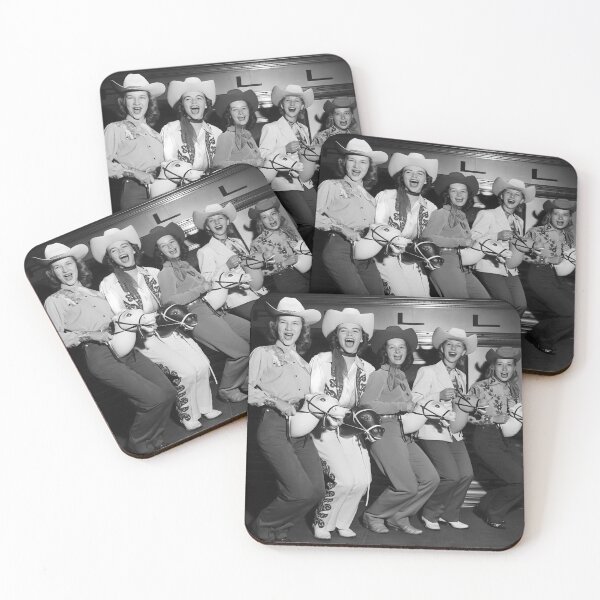 Item preview, Cowgirls, Black and White, Funny Vintage Art designed and sold by modernretro.