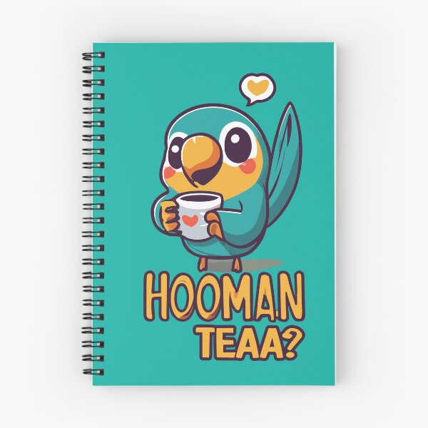 Item preview, Hooman Teaa?  Cute macaw inviting you to drink tea. designed and sold by CooffeeeOrTeaaa.