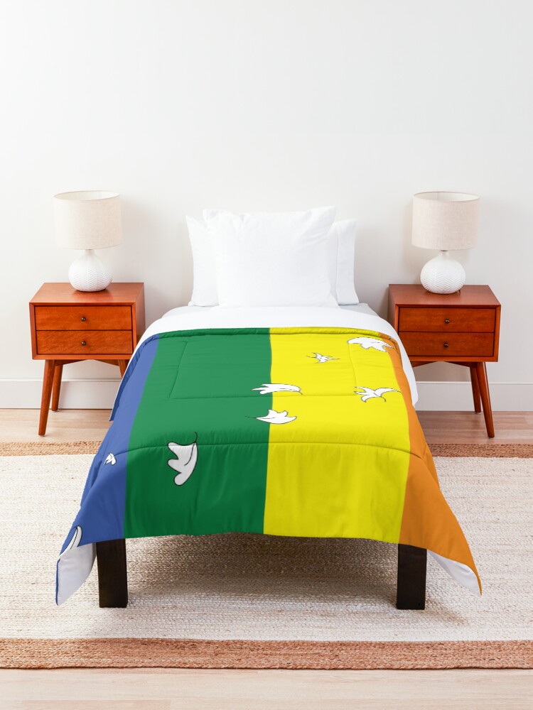 Thumbnail 3 of 6, Comforter, Heartstopper leaves on Pride Flag designed and sold by itsgoodjunk.