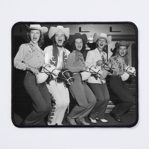 Item preview, Cowgirls, Black and White, Funny Vintage Art designed and sold by modernretro.