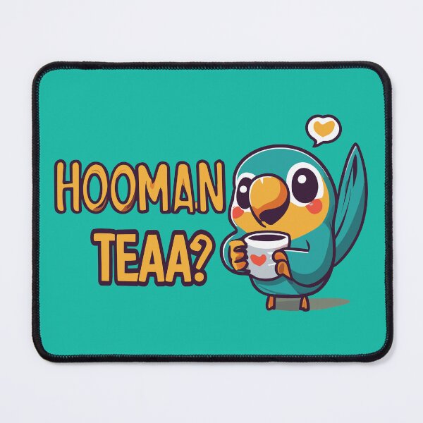 Item preview, Hooman Teaa? Cute macaw inviting you to drink tea. designed and sold by CooffeeeOrTeaaa.