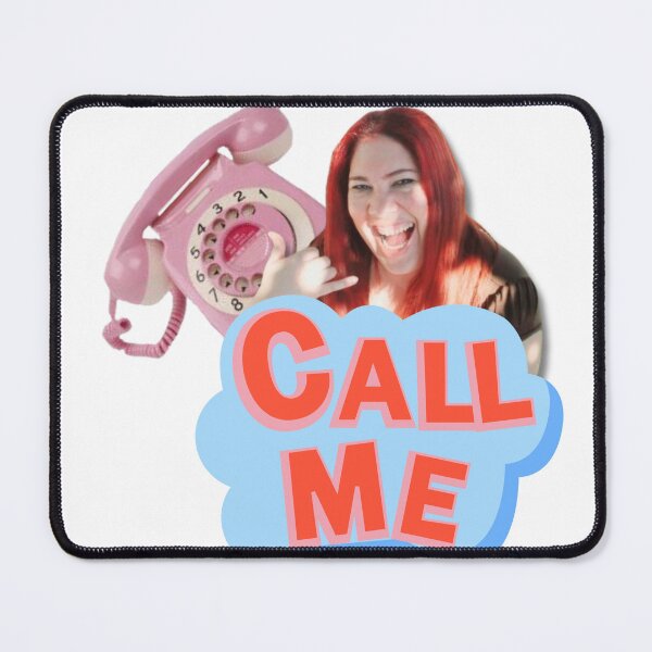 Item preview, Call me sticker of a woman smiling with a pink phone designed and sold by DLGstudio.