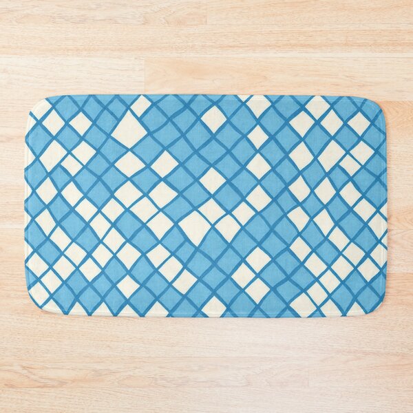Item preview, Rhombus shape pattern, blue and white grid designed and sold by CoolPixels.