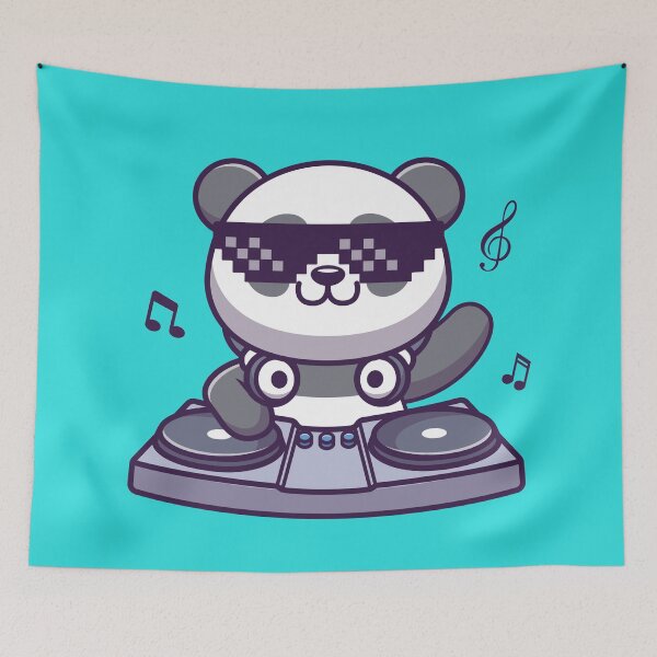 Item preview, Panda DJ Groove: Cute Panda Playing DJ Electronic Music Cartoon Vector Icon Illustration designed and sold by hjian8219.