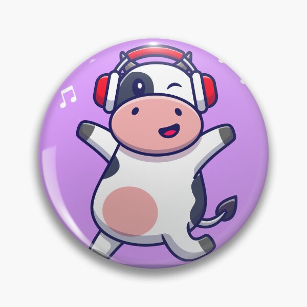 Item preview, Moo-sical Vibes: Cute Cow Listening to Music with Headphones Cartoon Vector Icon Illustration designed and sold by hjian8219.