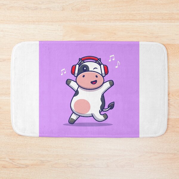 Item preview, Moo-sical Vibes: Cute Cow Listening to Music with Headphones Cartoon Vector Icon Illustration designed and sold by hjian8219.
