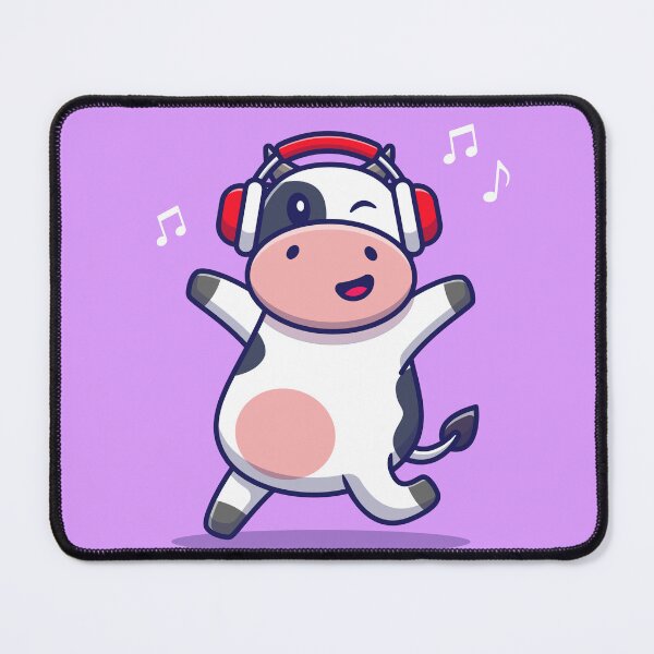 Item preview, Moo-sical Vibes: Cute Cow Listening to Music with Headphones Cartoon Vector Icon Illustration designed and sold by hjian8219.