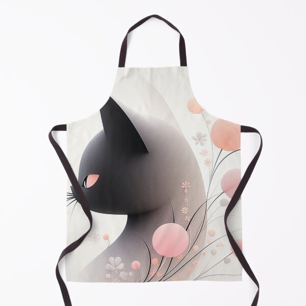 Item preview, Artistic Cat & Floral Fantasy: Chic in Beige & Black designed and sold by PaintbrushPlace.