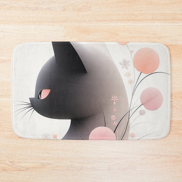 Item preview, Artistic Cat & Floral Fantasy: Chic in Beige & Black designed and sold by PaintbrushPlace.