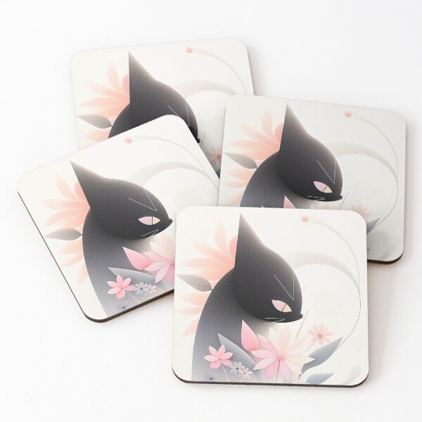 Item preview, Delightful Cat & Botanical Beauty: Light Beige & Black Palette designed and sold by PaintbrushPlace.