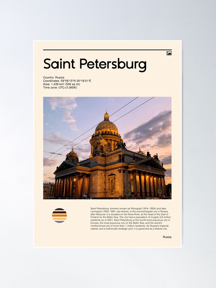 Visit Saint Petersburg, Russia (Travel poster)&quot; Poster for Sale by 