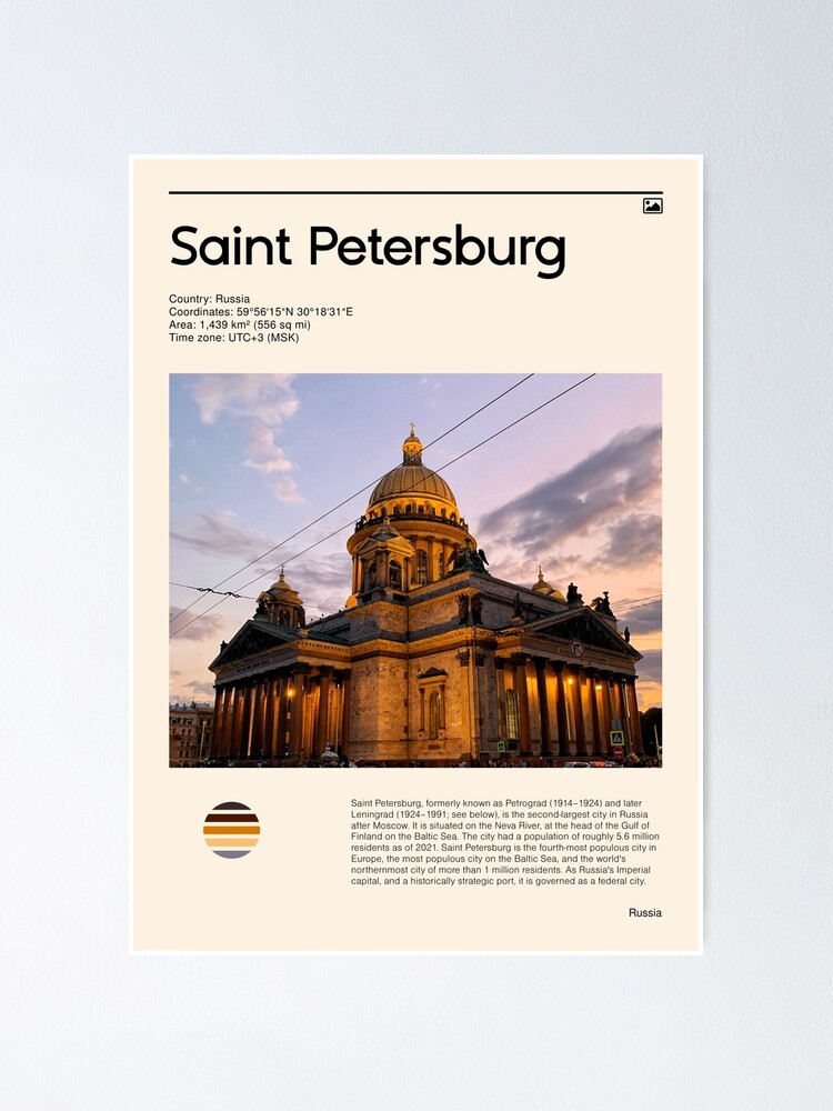 Visit Saint Petersburg, Russia (Travel poster)&quot; Poster for Sale by 