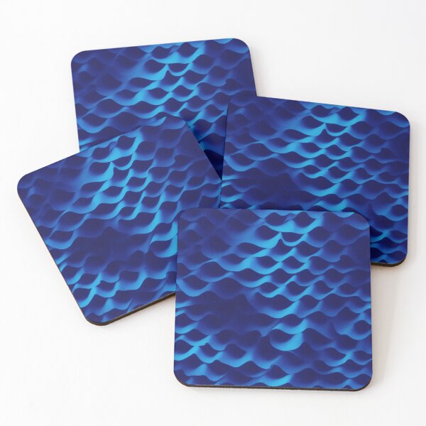 Item preview, Neon blue scales, layered wave pattern designed and sold by CoolPixels.