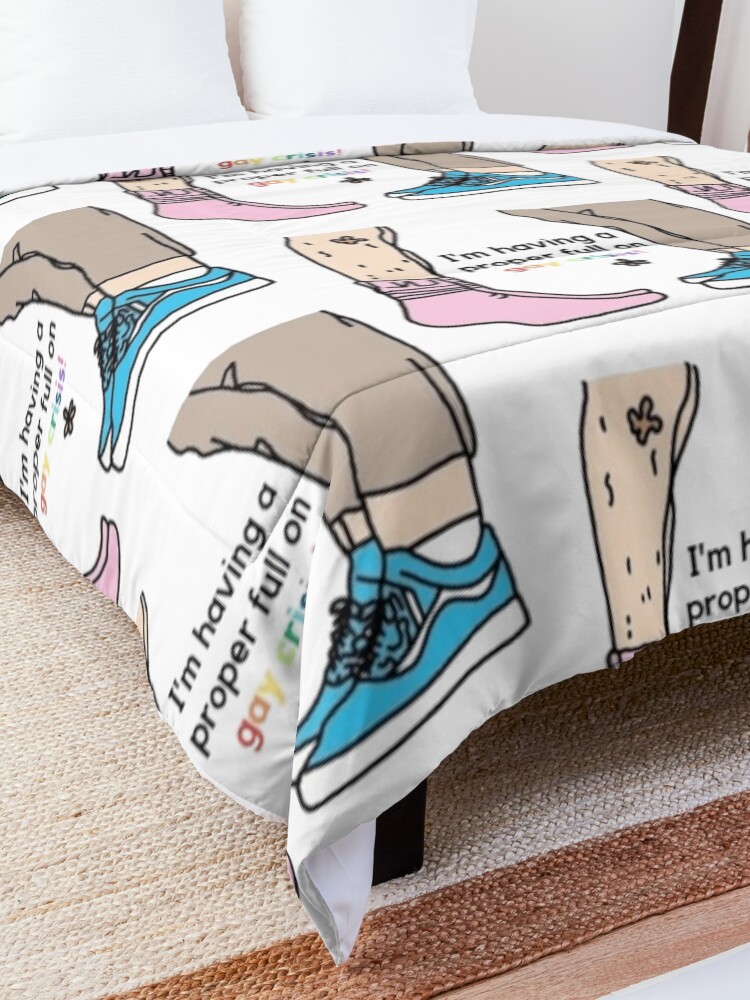 Thumbnail 5 of 6, Comforter, Nick & Charlie Feet with Quote - Kiss Scene designed and sold by daisydance.