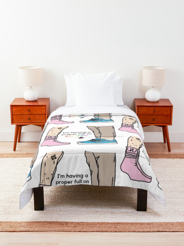 Thumbnail 3 of 6, Comforter, Nick & Charlie Feet with Quote - Kiss Scene designed and sold by daisydance.