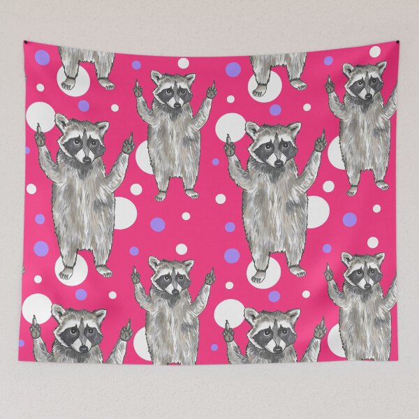 Item preview, Middle Finger Raccoon Pattern Design  designed and sold by quirkyburp.