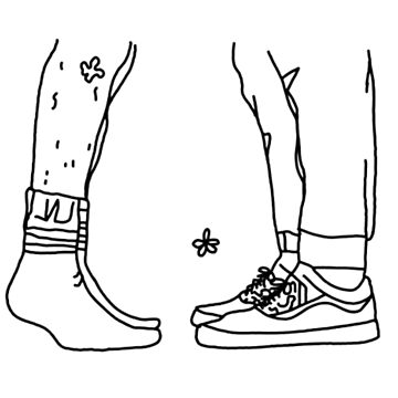 Artwork thumbnail, Nick & Charlie Feet - Kiss Scene - Outline Version by daisydance