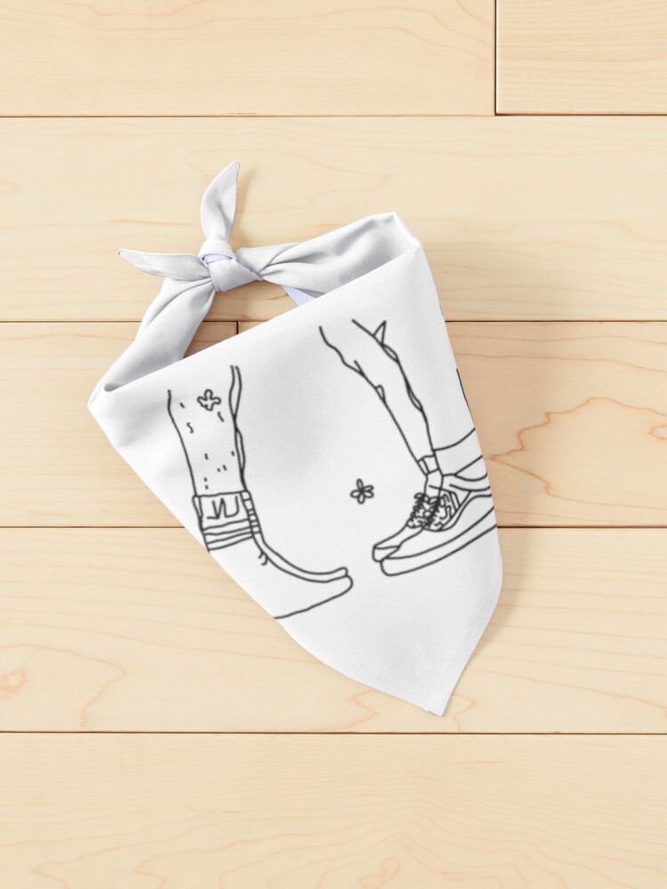 Thumbnail 2 of 6, Pet Bandana, Nick & Charlie Feet - Kiss Scene - Outline Version designed and sold by daisydance.