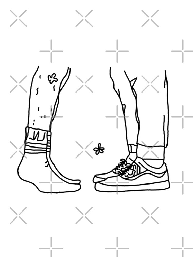 Thumbnail 4 of 4, Mini Skirt, Nick & Charlie Feet - Kiss Scene - Outline Version designed and sold by daisydance.