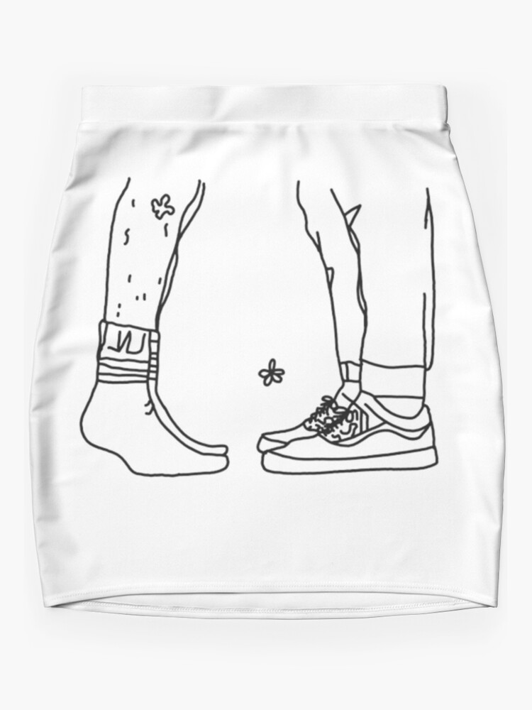 Thumbnail 3 of 4, Mini Skirt, Nick & Charlie Feet - Kiss Scene - Outline Version designed and sold by daisydance.