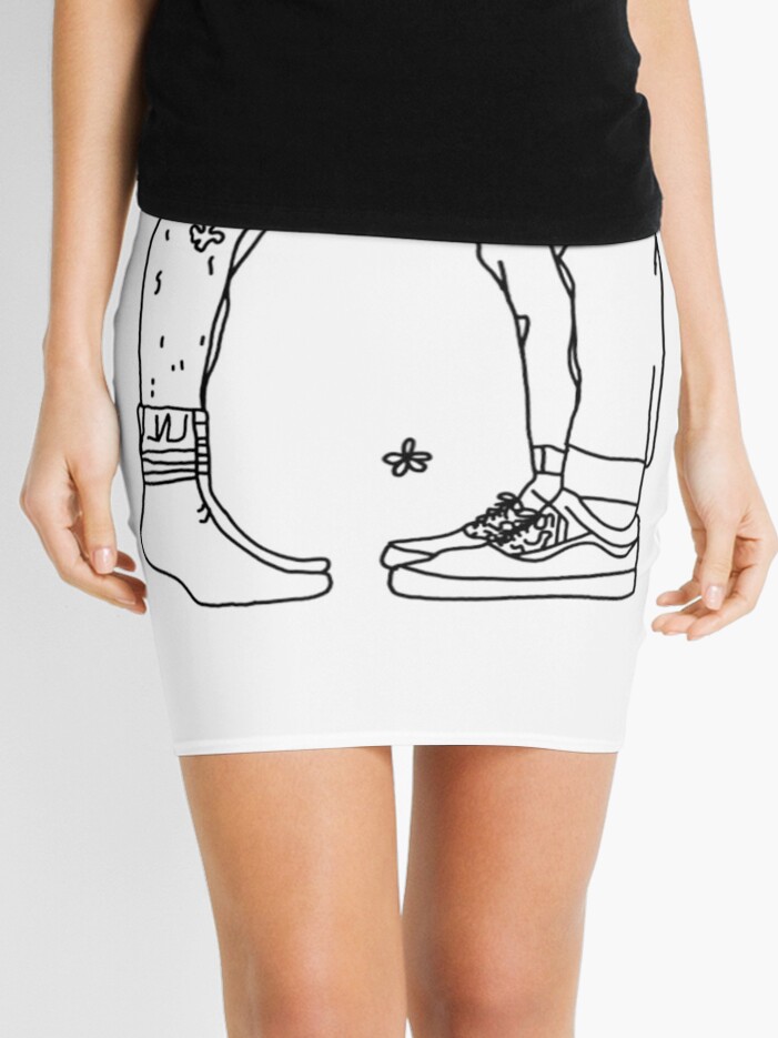 Thumbnail 1 of 4, Mini Skirt, Nick & Charlie Feet - Kiss Scene - Outline Version designed and sold by daisydance.