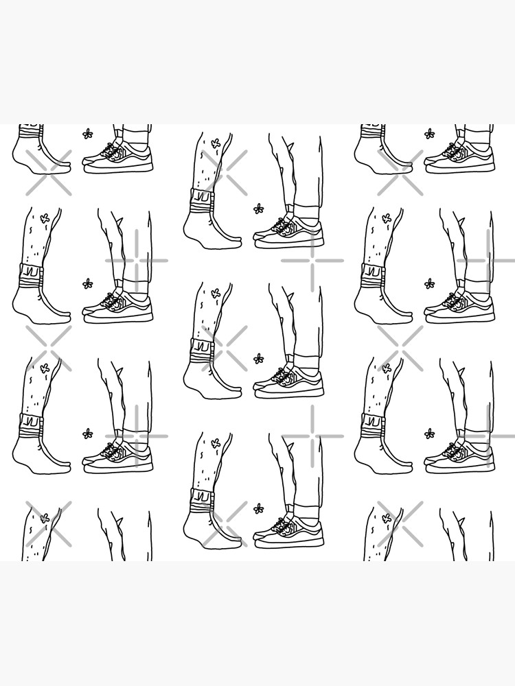 Thumbnail 6 of 6, Comforter, Nick & Charlie Feet - Kiss Scene - Outline Version designed and sold by daisydance.