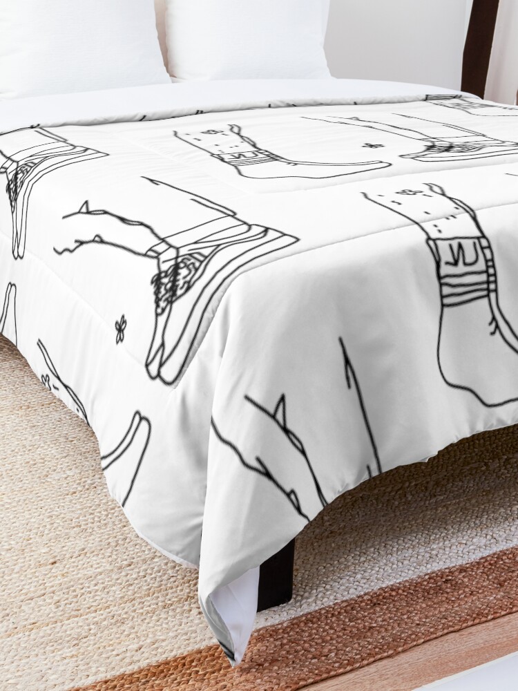 Thumbnail 5 of 6, Comforter, Nick & Charlie Feet - Kiss Scene - Outline Version designed and sold by daisydance.