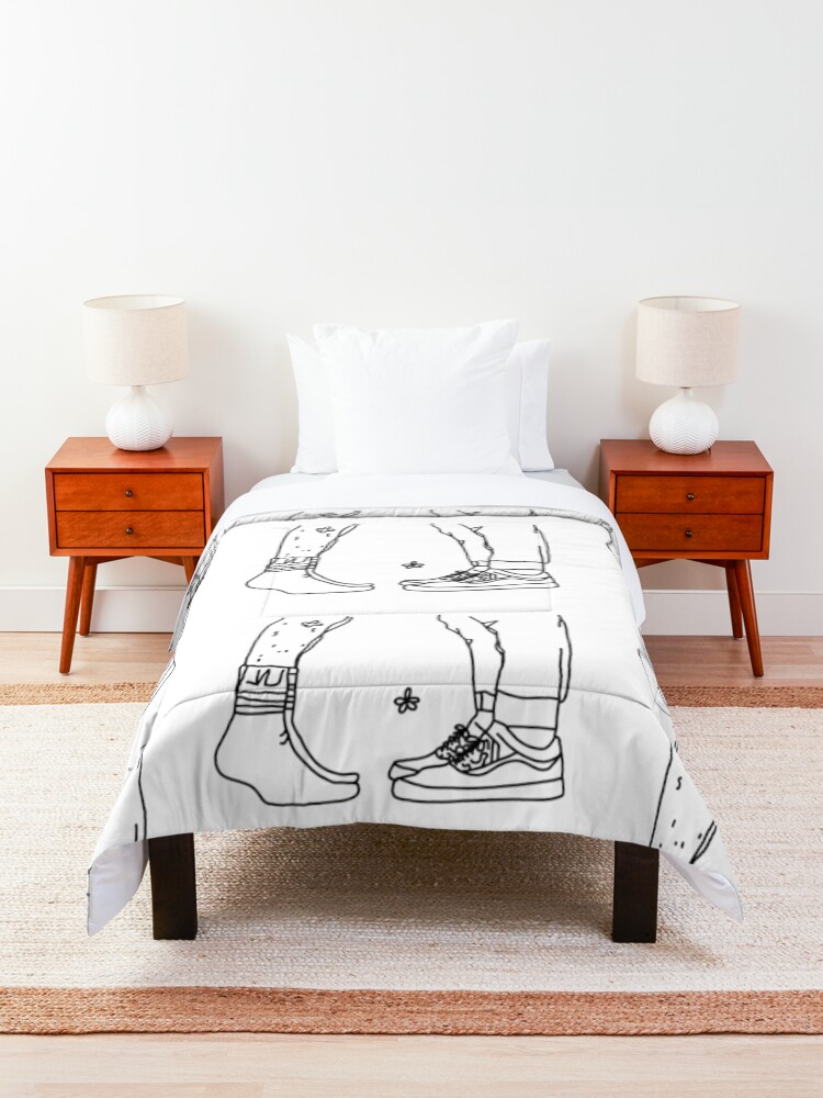 Thumbnail 3 of 6, Comforter, Nick & Charlie Feet - Kiss Scene - Outline Version designed and sold by daisydance.