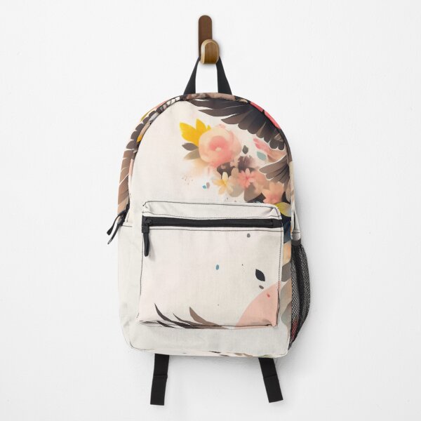 Item preview, Owl & Abstract Floral Elegance in Light Black & Beige designed and sold by PaintbrushPlace.
