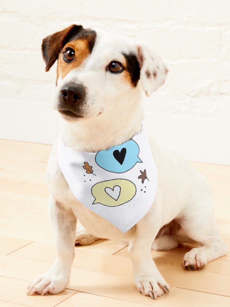 Pet Bandana, Heart Text Messages designed and sold by daisydance