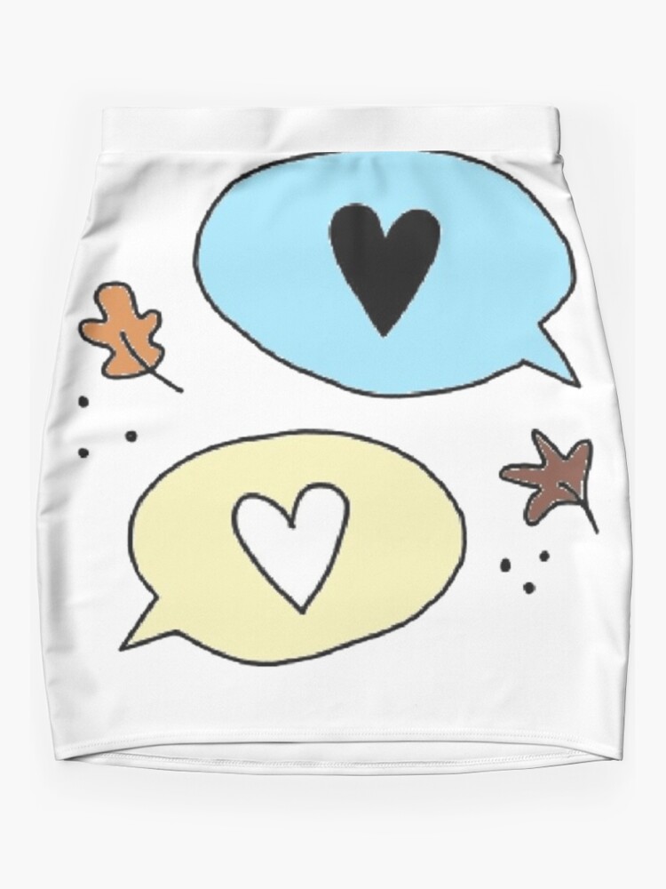 Thumbnail 3 of 4, Mini Skirt, Heart Text Messages designed and sold by daisydance.