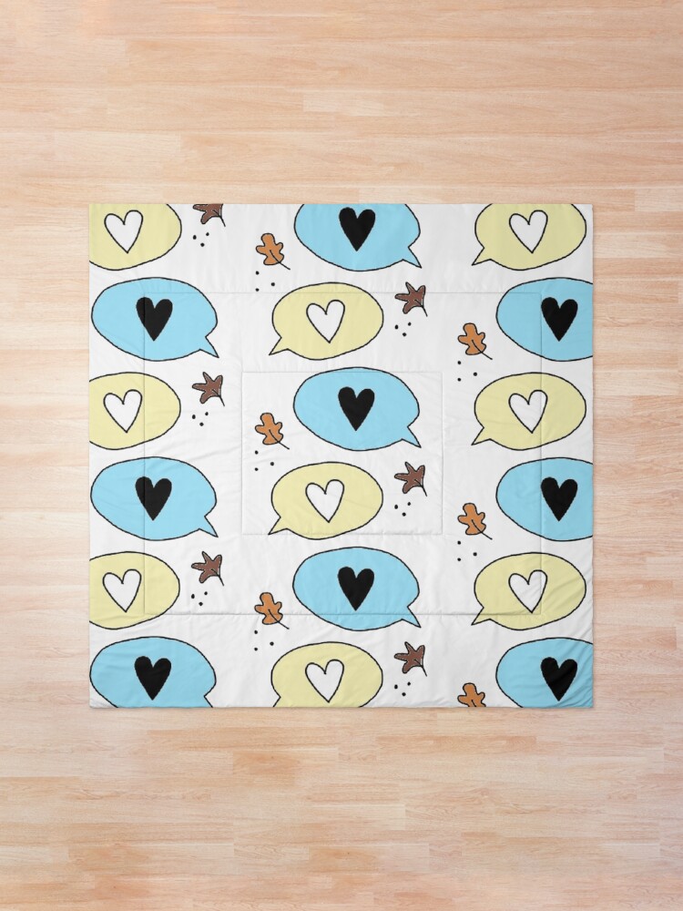 Thumbnail 1 of 6, Comforter, Heart Text Messages designed and sold by daisydance.