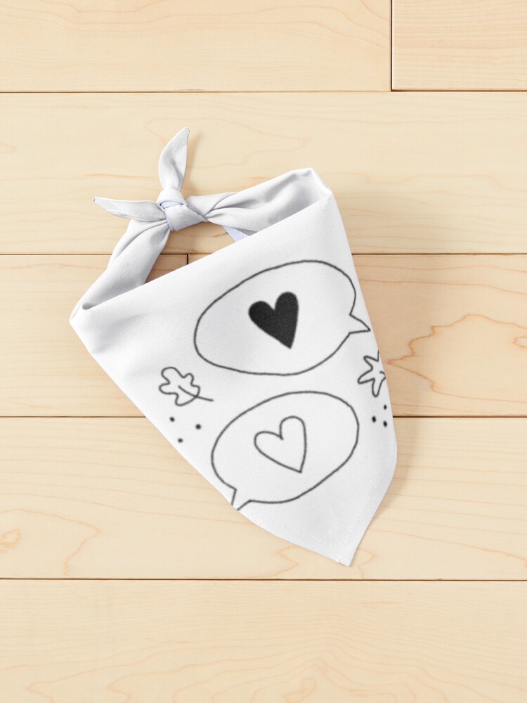 Pet Bandana, Heart Text Messages Outline Version designed and sold by daisydance