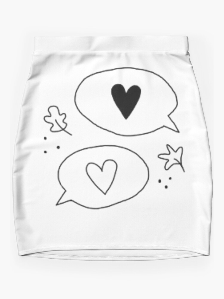 Thumbnail 3 of 4, Mini Skirt, Heart Text Messages Outline Version designed and sold by daisydance.