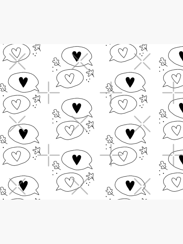 Thumbnail 6 of 6, Comforter, Heart Text Messages Outline Version designed and sold by daisydance.