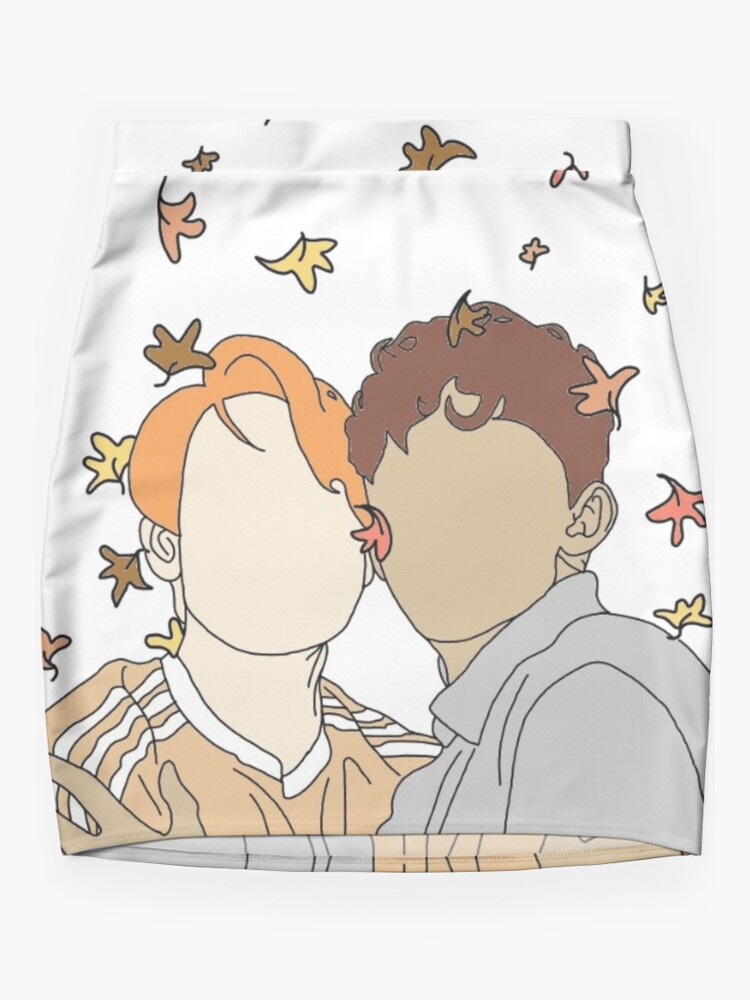Thumbnail 3 of 4, Mini Skirt, Nick and Charlie - Autumn Leaves (Wallpaper) designed and sold by daisydance.