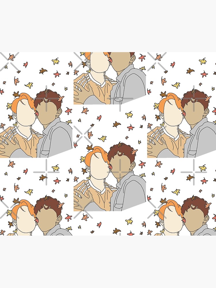 Thumbnail 6 of 6, Comforter, Nick and Charlie - Autumn Leaves (Wallpaper) designed and sold by daisydance.