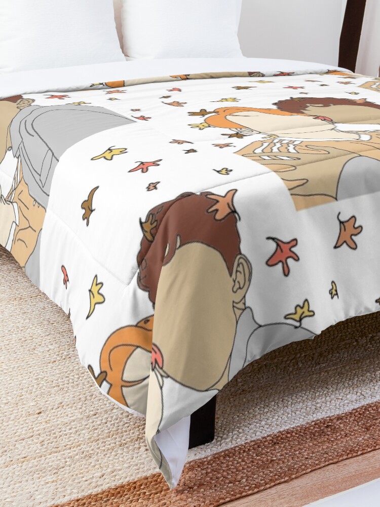 Thumbnail 5 of 6, Comforter, Nick and Charlie - Autumn Leaves (Wallpaper) designed and sold by daisydance.