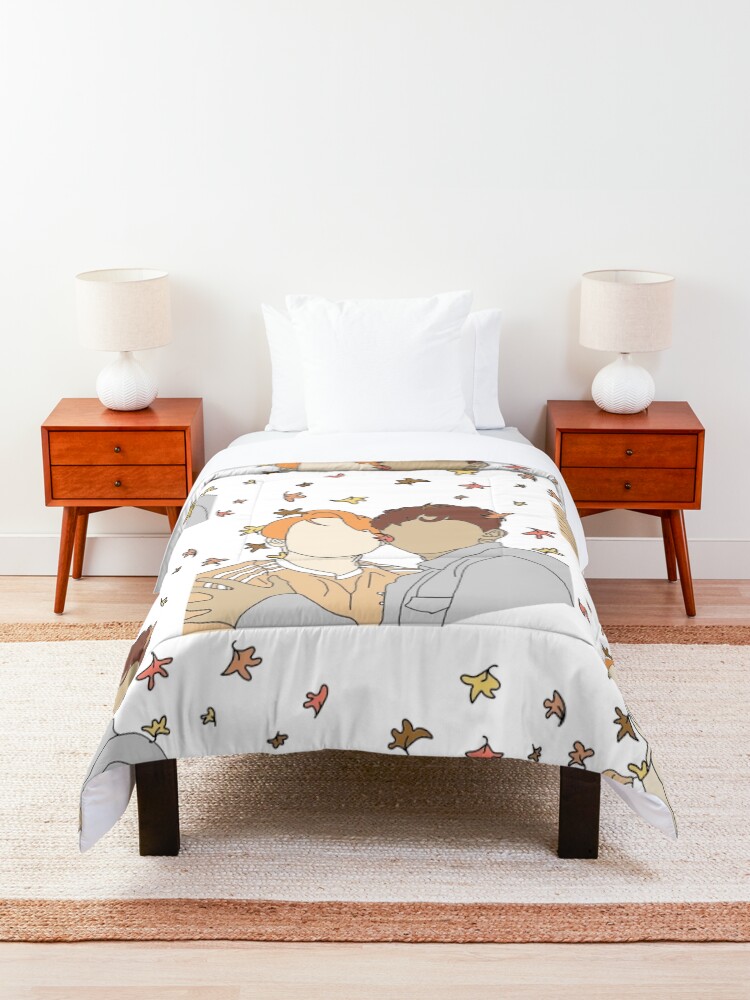 Thumbnail 3 of 6, Comforter, Nick and Charlie - Autumn Leaves (Wallpaper) designed and sold by daisydance.